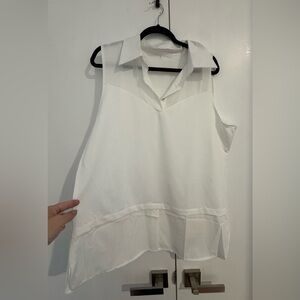 Elegant White Sleeveless Blouse